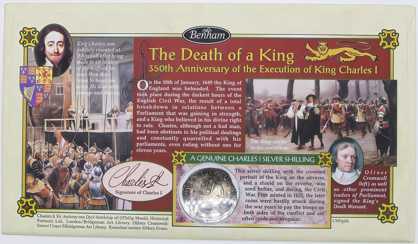 Benham — the Death of a King — 350th Anniversary of the Execution of King Charles I — Genuine Silver Shilling front