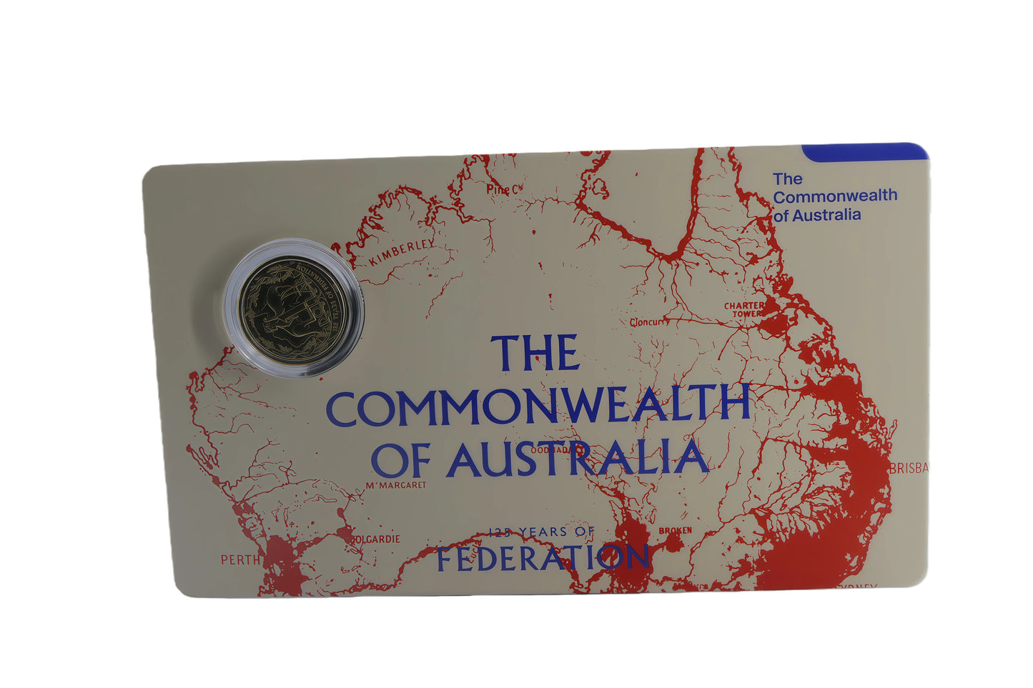 the Commonwealth of Australia 125 Years of Federation $2 Coin Card front