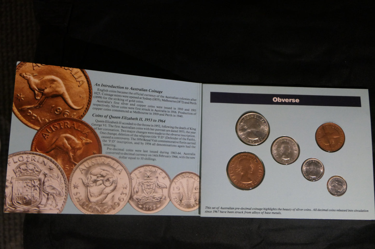 Australian Pre-Decimal Coin Set — Coinage of Queen Elizabeth II 1953-1964 Obverse Edition front