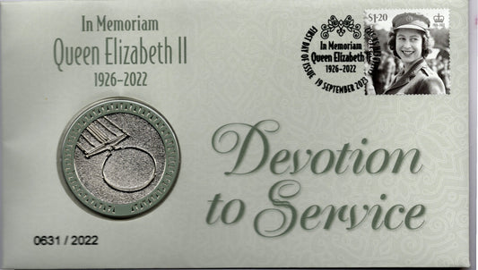 2023 In Memoriam Queen Elizabeth II Devotion to Service medallion cover additional image