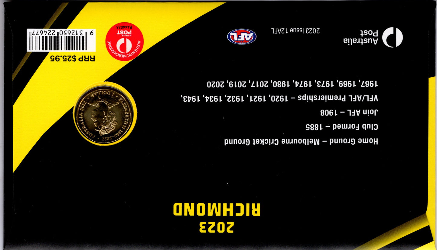 2023 Richmond Tigers AFL Premiers Limited Edition PNC Official Collectors Keepsake reverse