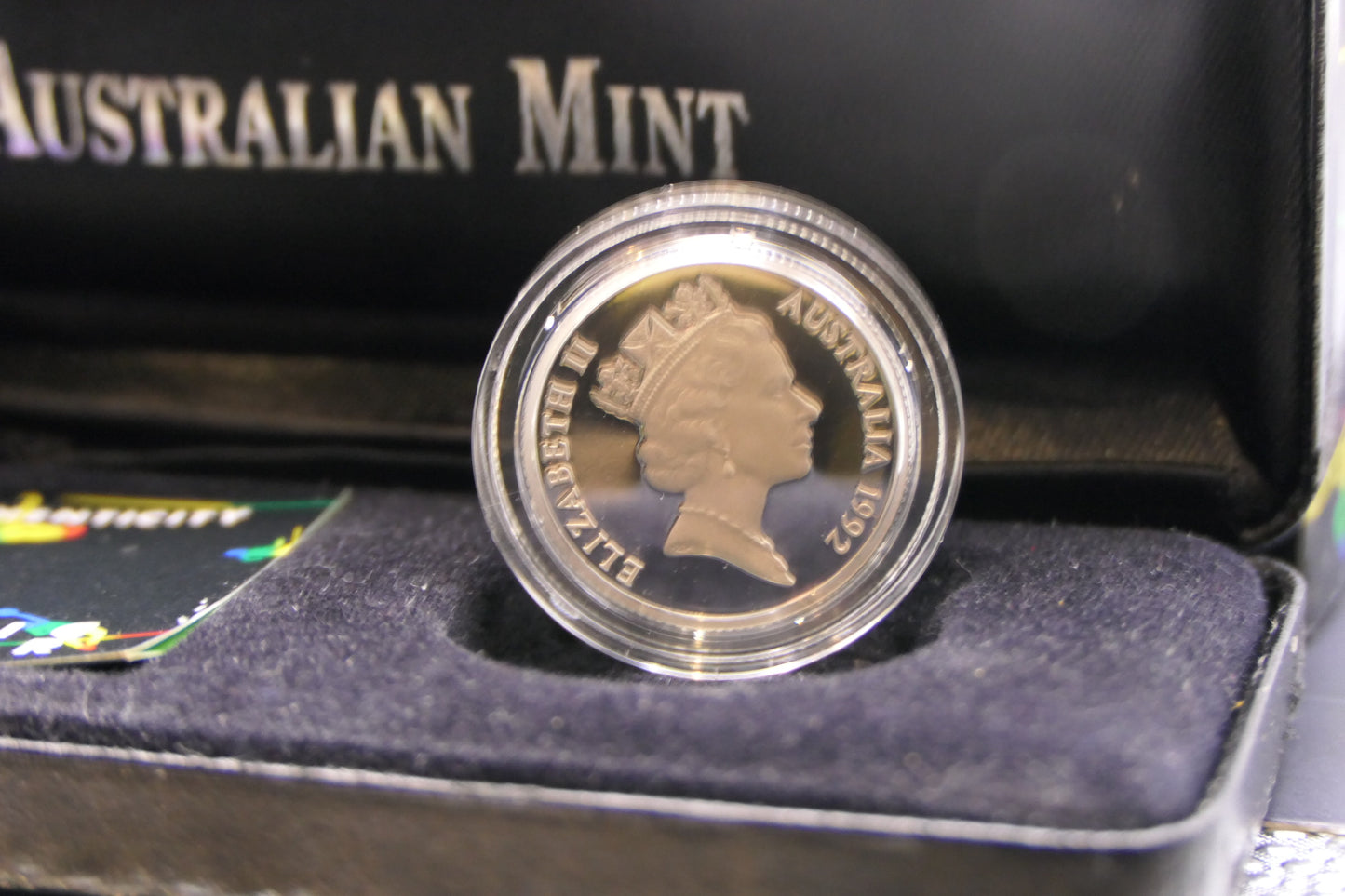 1992 Xxv Olympiad Barcelona $1 Silver Proof Coin — Royal Australian Mint — Javelin Thrower image 3
