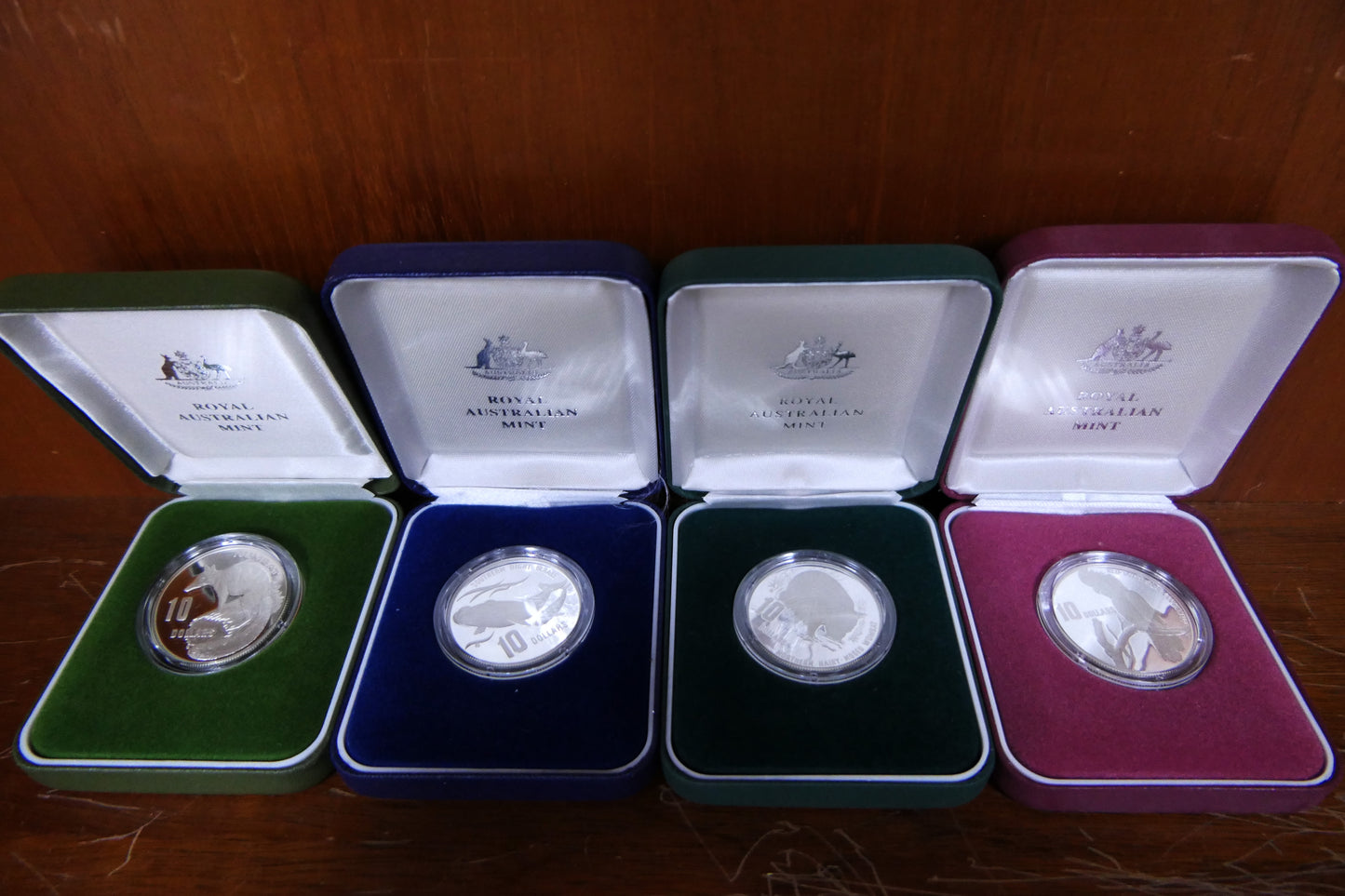 Australia's Endangered Species 4x 20g Sterling Silver Standard Proof Coins Set front