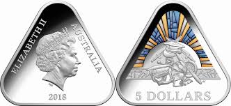 2018 Land, Sea and Air Triangular Five Dollar Silver Proof Coin front
