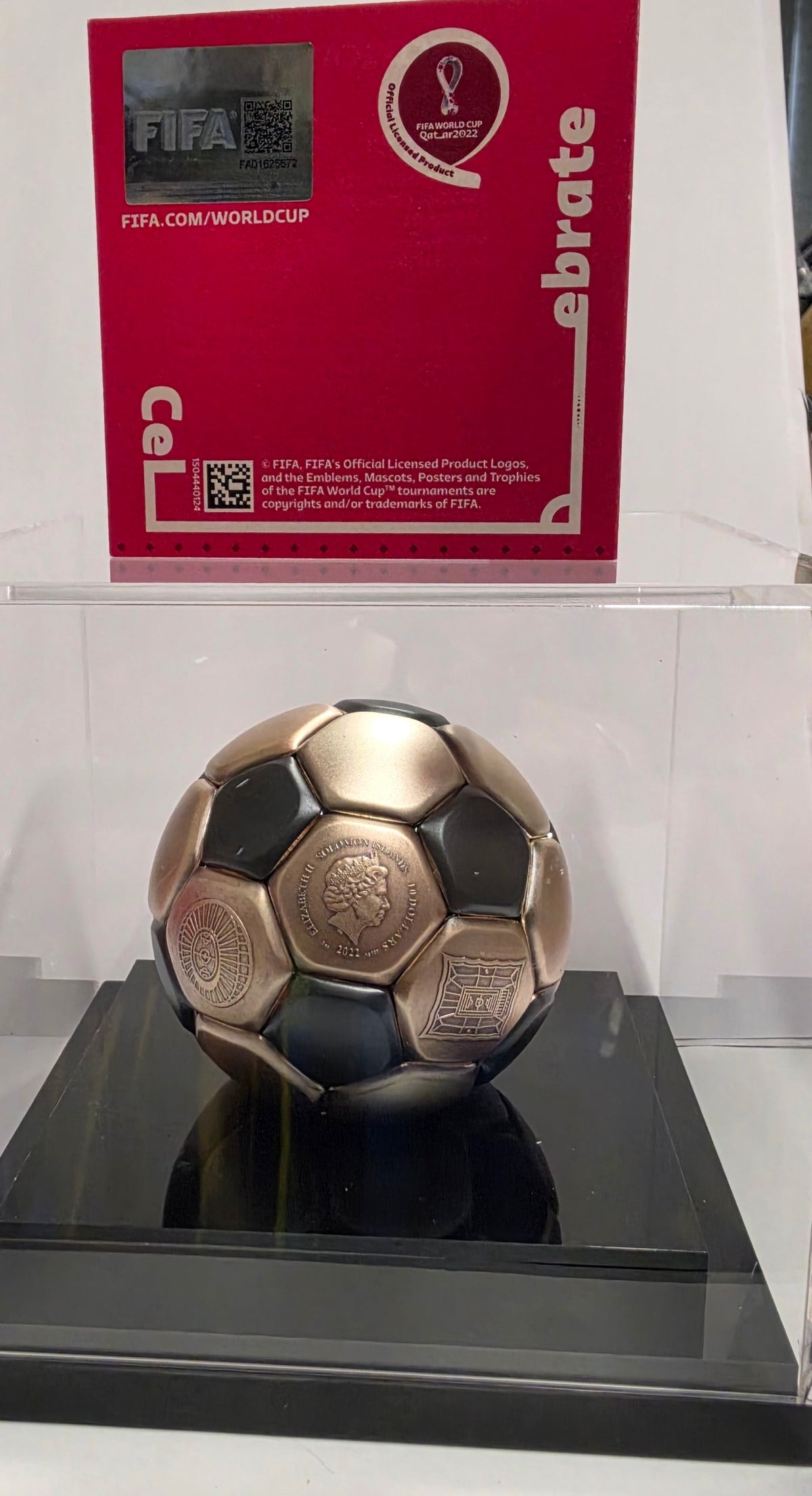 2022 $10 FIFA Football in Qatar Spherical World Cup 3 Oz Silver Coin