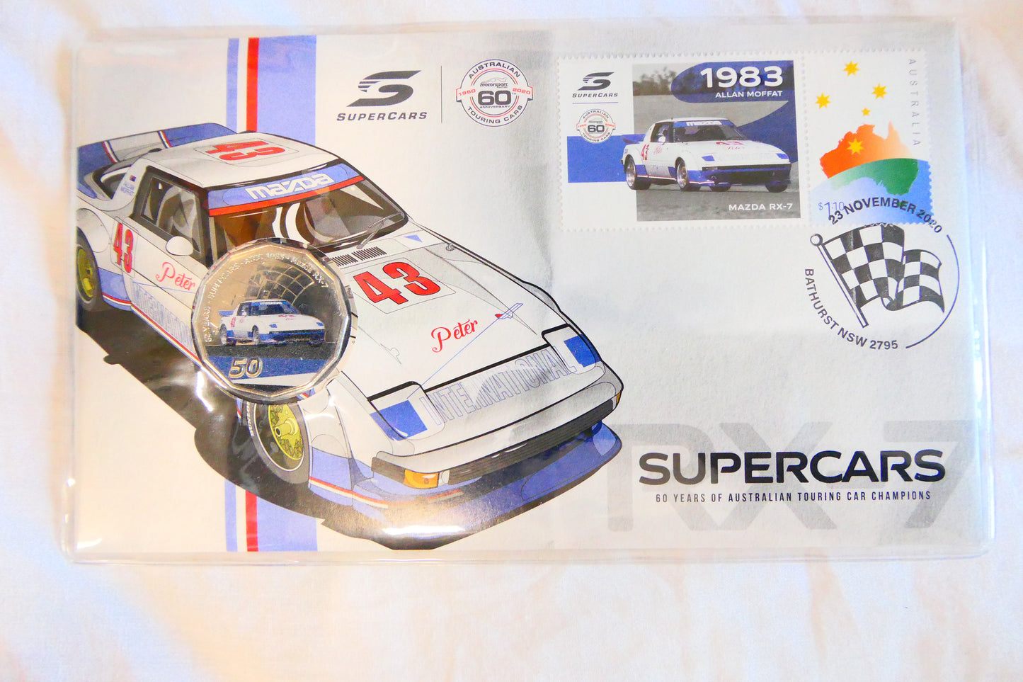 2020 Australia Post Supercars 60 Years of Australian Touring Car Champions PNC — 1983 Allan Moffat Mazda Rx-7 #43 —...