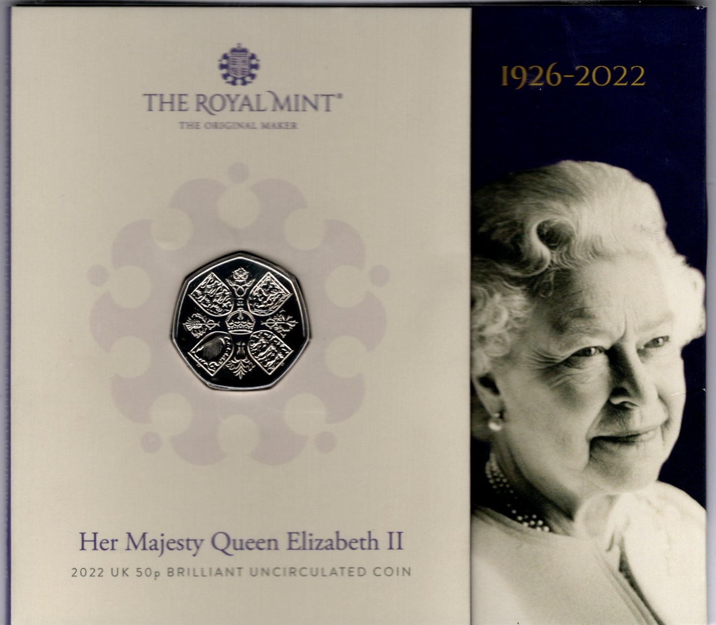 2022 Uk 50p Her Majesty Queen Elizabeth Iii UNC Coin front