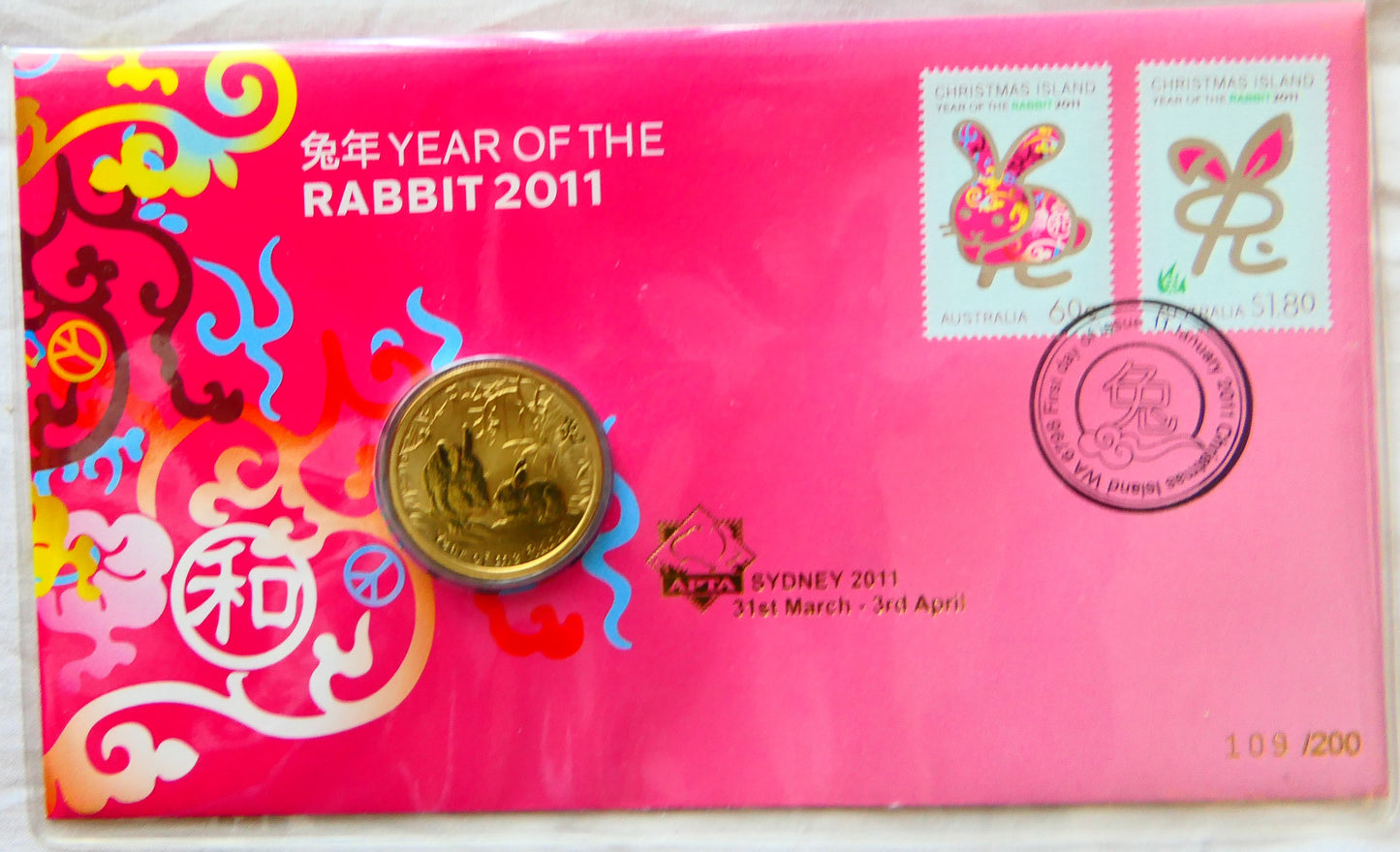 2011 Year of the Rabbit PNC ANDA — Christmas Island — 109/200 front