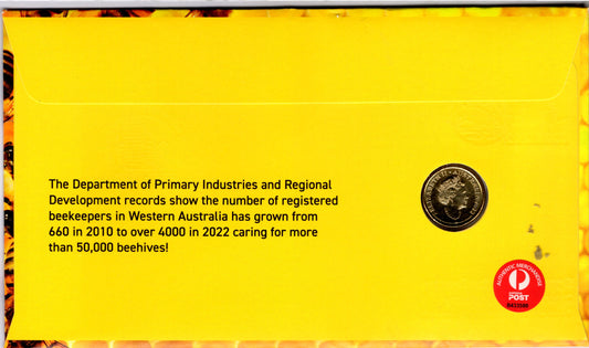2022 Perth Stamp and Coin Show — Bee Industry PNC — Signed Brendon Fewster — 046/333 reverse