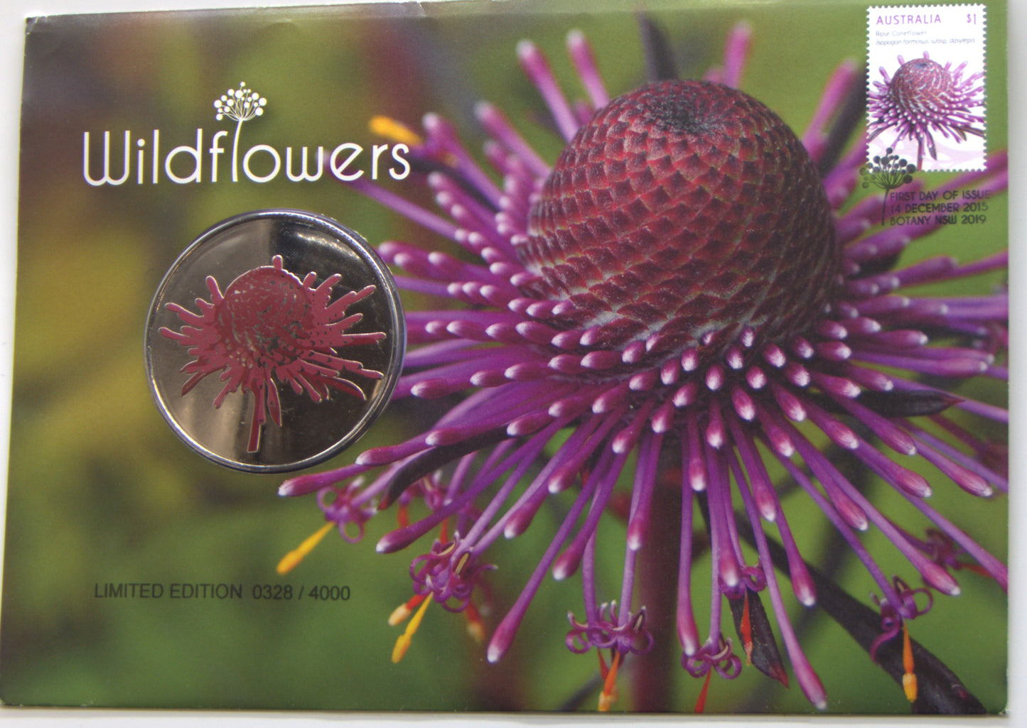 2015 Wildflowers Coloured Medallion Limited Edition PNC front