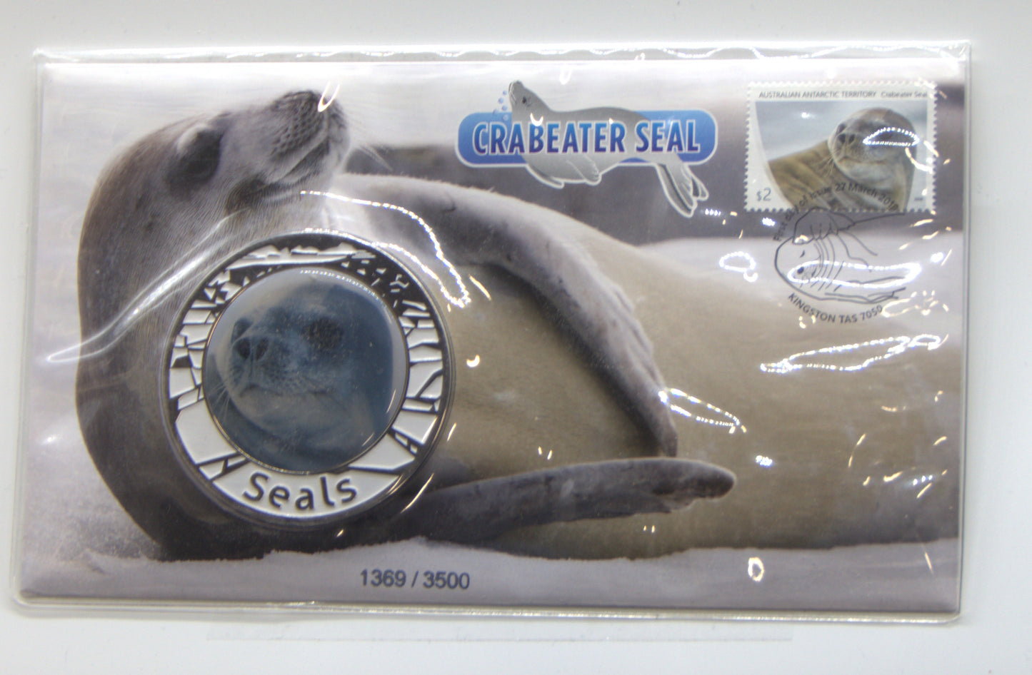 2018 Crabeater Seal Stamp and Medallion Cover PNC front