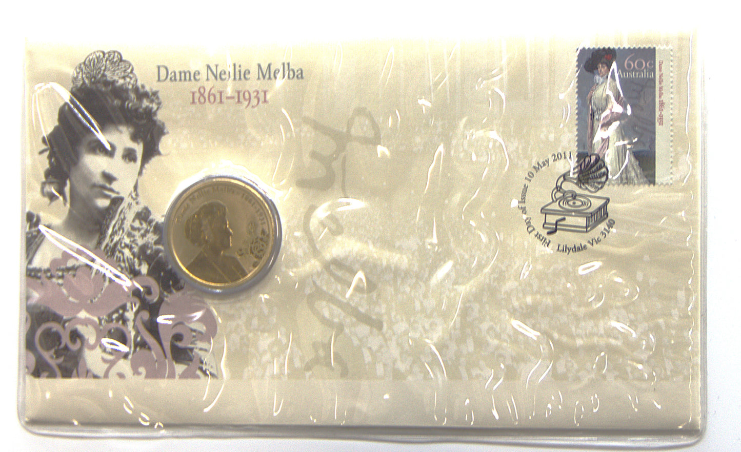 2011 Dame Nellie Melba (1861 — 1931) Stamp and Coin Cover PNC front