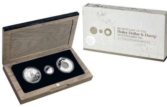 2013 Bicentenary of the Holey Dollar and Dump Three Coin Silver Proof Set