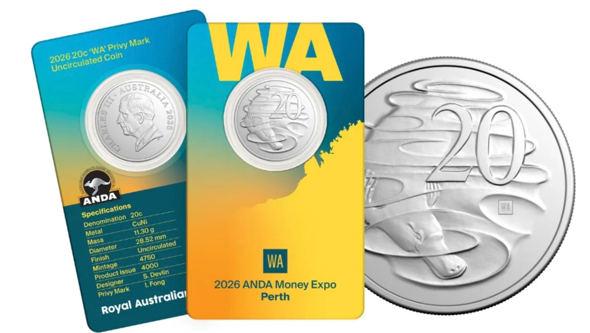 2026 20c Perth ANDA 'WA' Privy Mark carded coin
