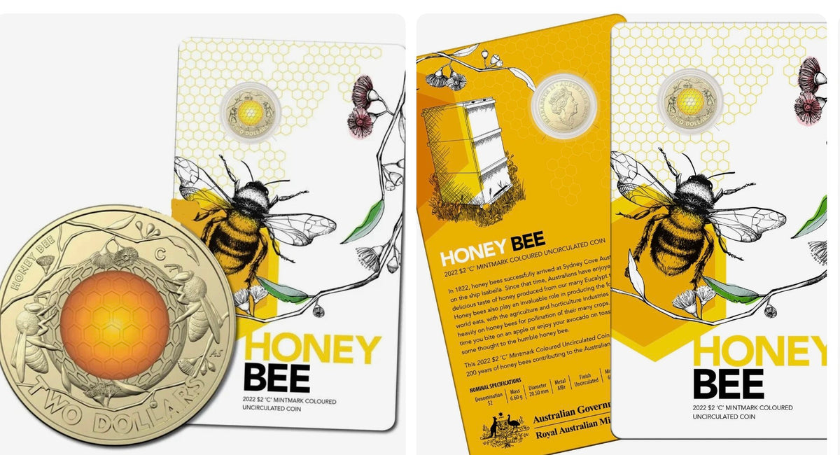 2022 $2 Australian Honey Bee 'C' Mint Mark Coin (RAM)