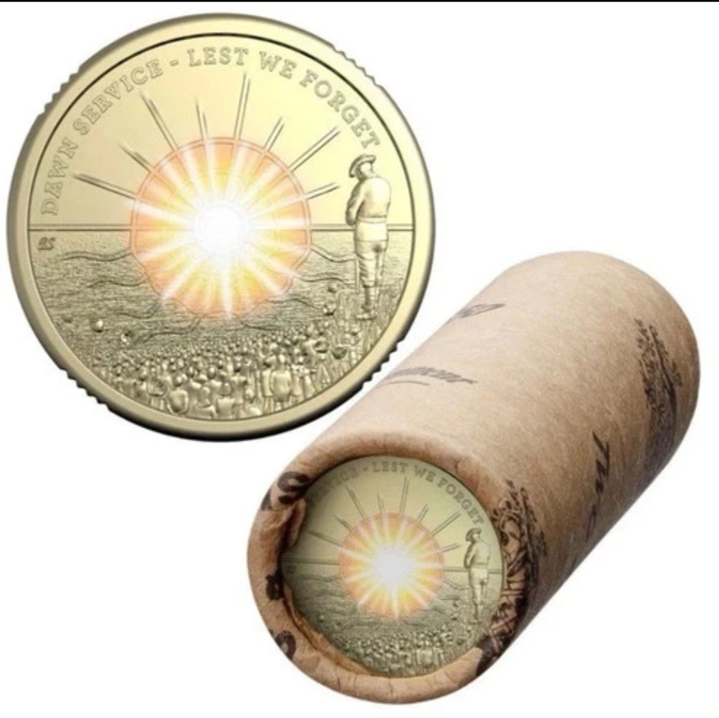 2026 Australia Dawn Service 2026 $2 Colour 25-Coin Heads/Tails RAM Mint Roll