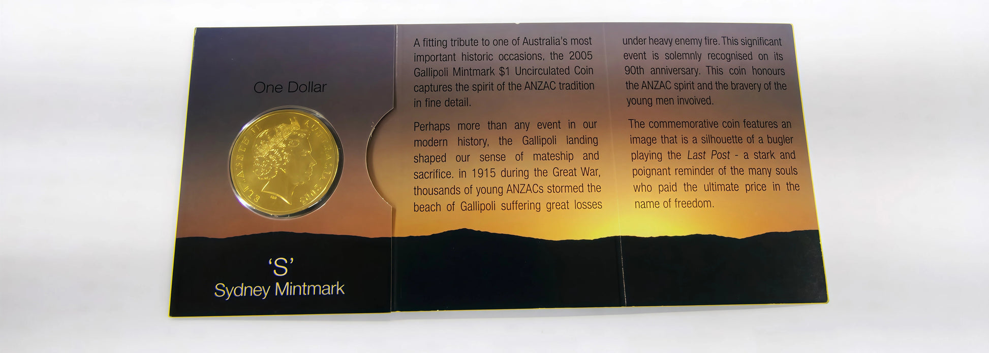 2005 Royal Australian Mint $1 Gallipoli 's' Mm front