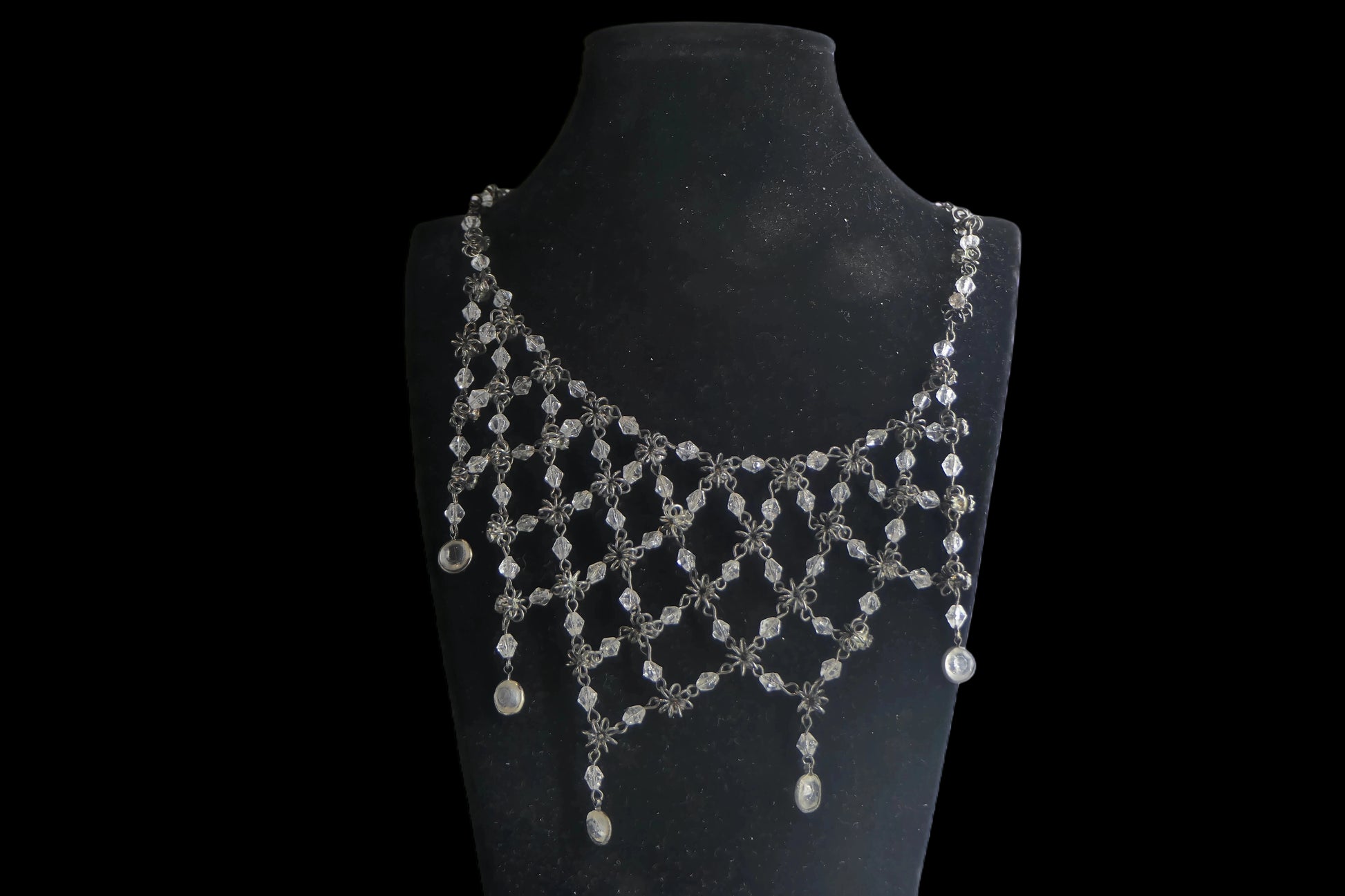 Crystal Bib Statement Necklace front