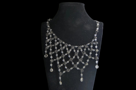 Crystal Bib Statement Necklace front