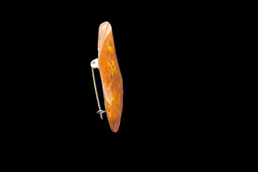 Amber Resin Oval Brooch front