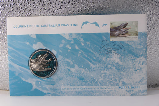 2007 Australia Post Dolphins of the Australian Coastline PNC — Limited Edition Commemorative Medallion front