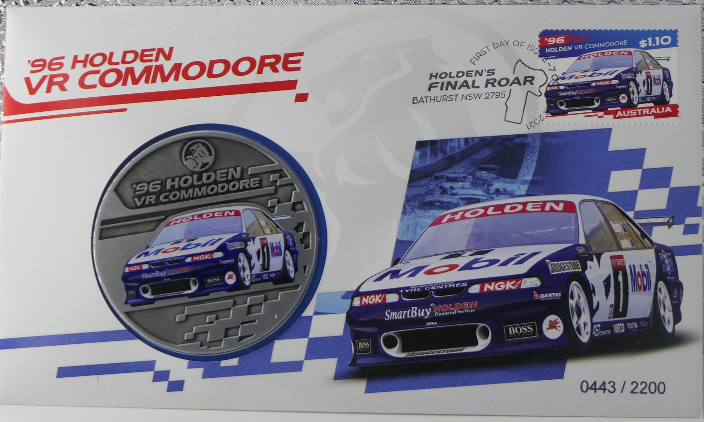 2022 Australia Post Holden's Final Roar PNC — '01 Holden Vx Commodore $1 Coin Bathurst front