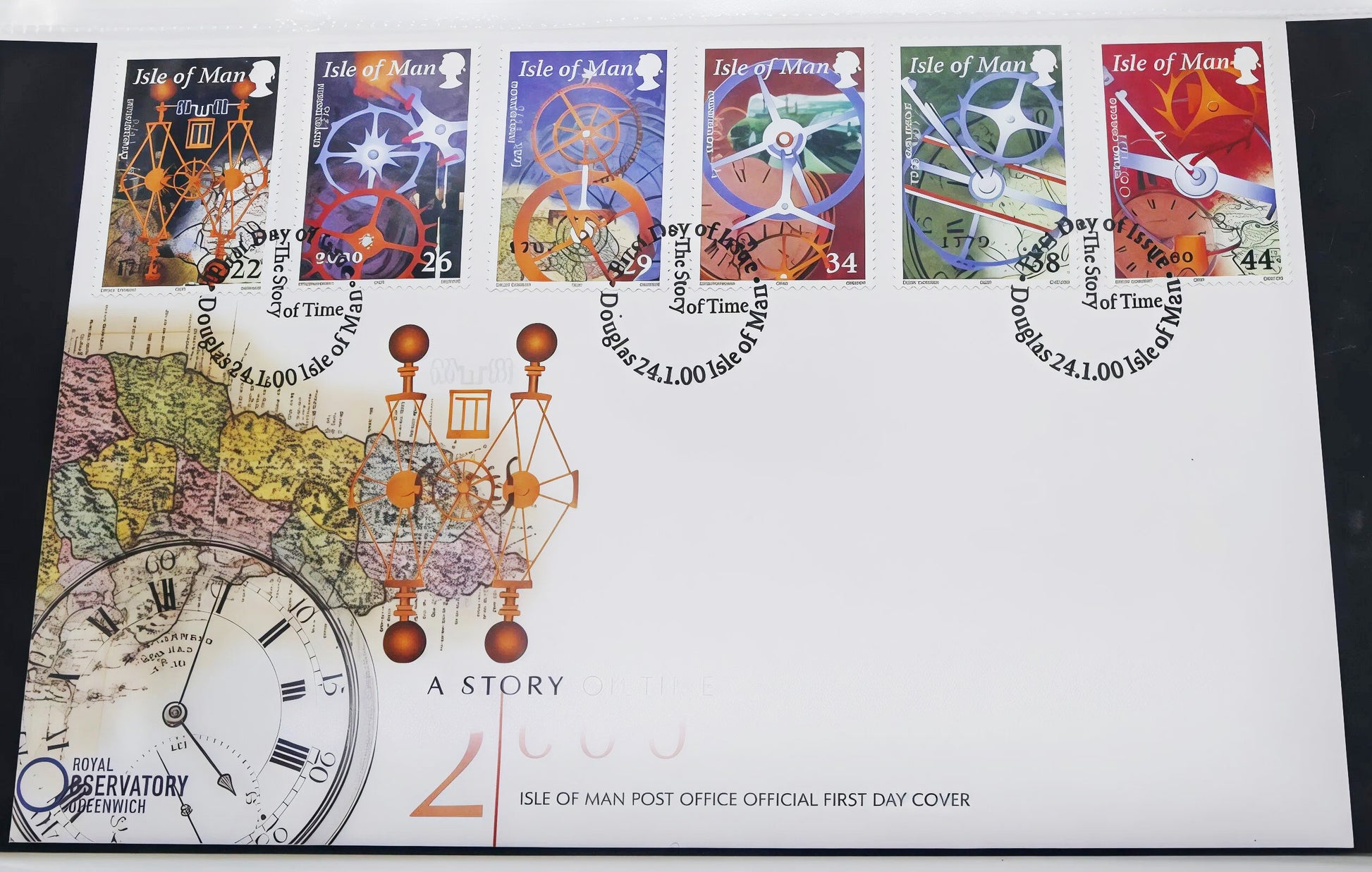 Isle of Man “a Story of Time” 2000 — Official First Day Cover front