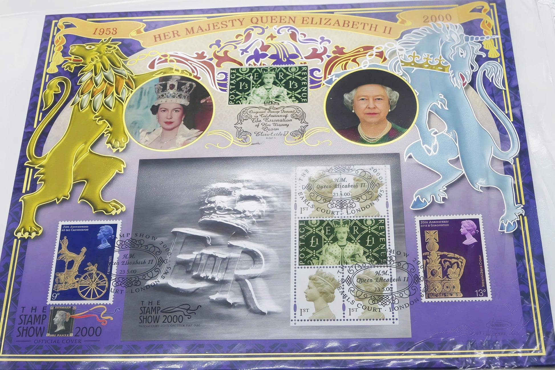 Queen Elizabeth II — Stamp Show 2000 Official Commemorative Cover front