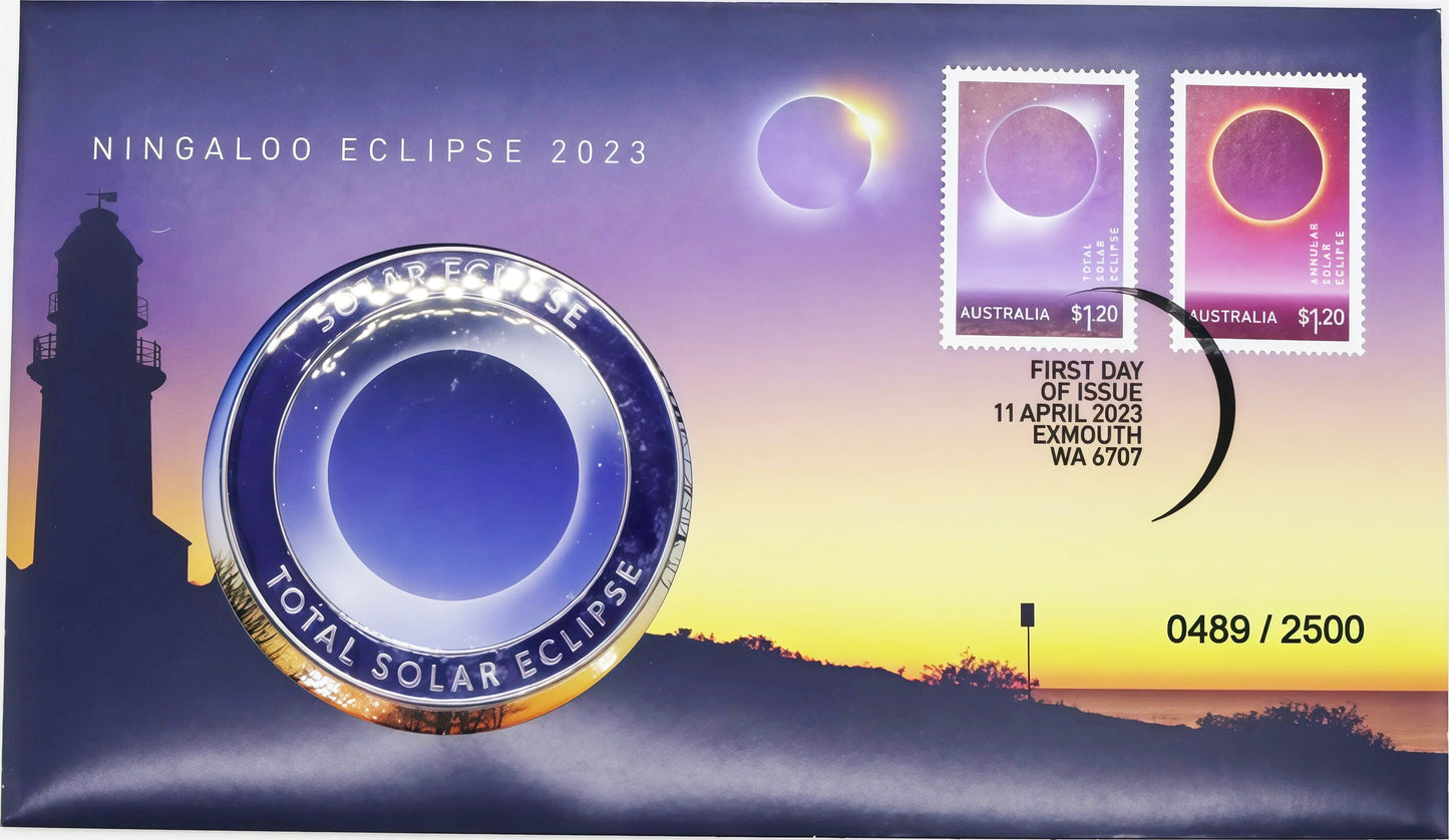 Ingaloo Total Solar Eclipse 2023 Limited Edition Coin Cover PNC front