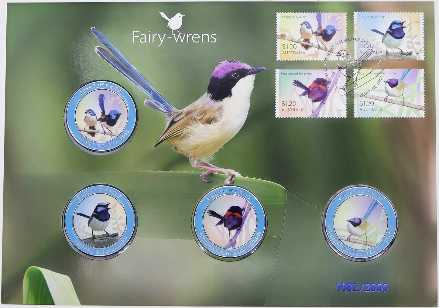 Australian Fairy-Wrens Coin Cover Collection PNC front