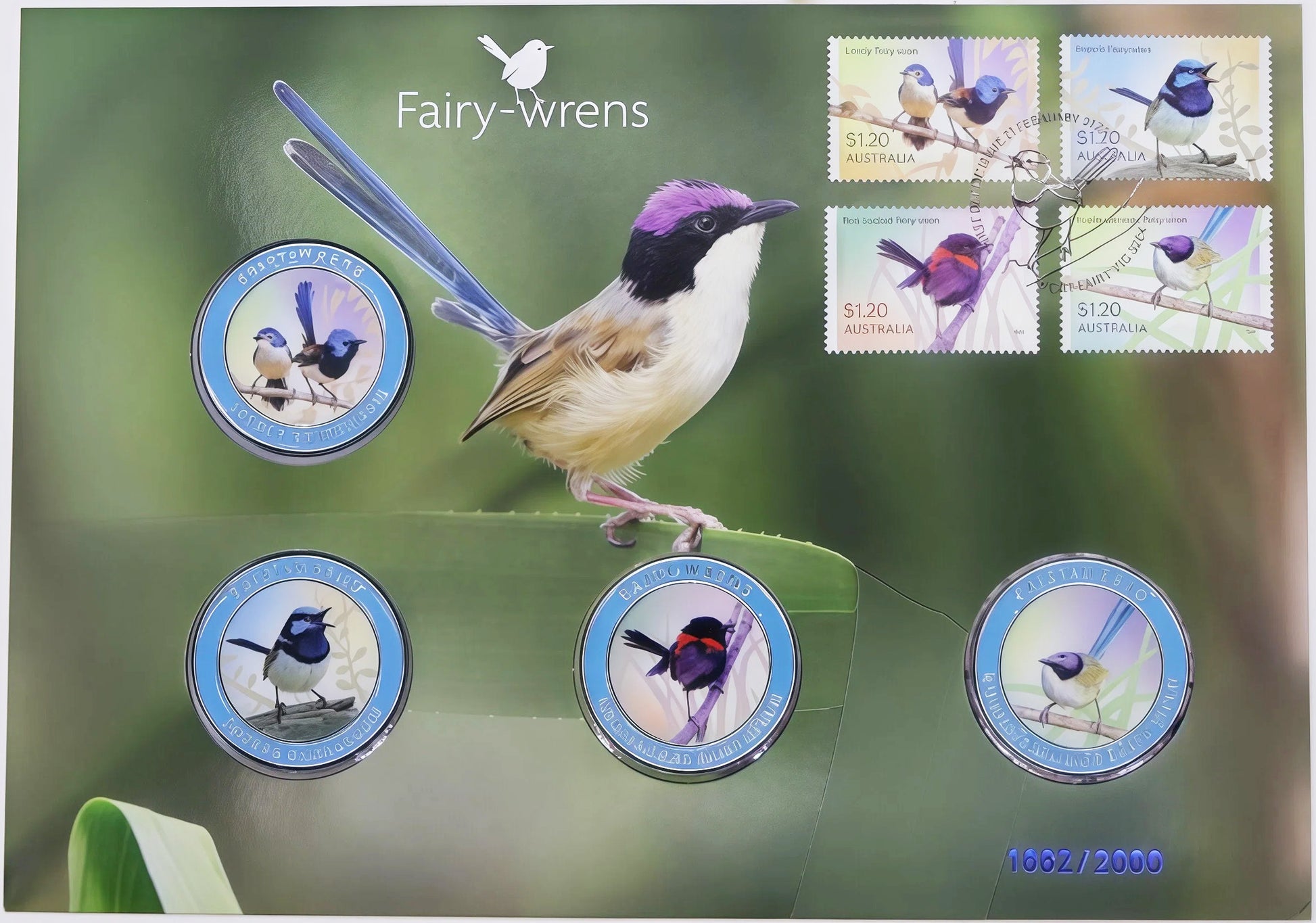 Australian Fairy-Wrens Coin Cover Collection PNC front