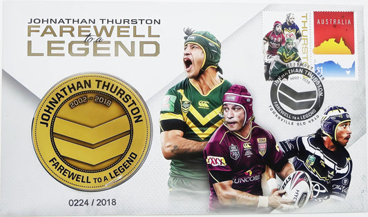 Onathan Thurston Farewell to a Legend Coin Cover — NRL Collectible PNC front