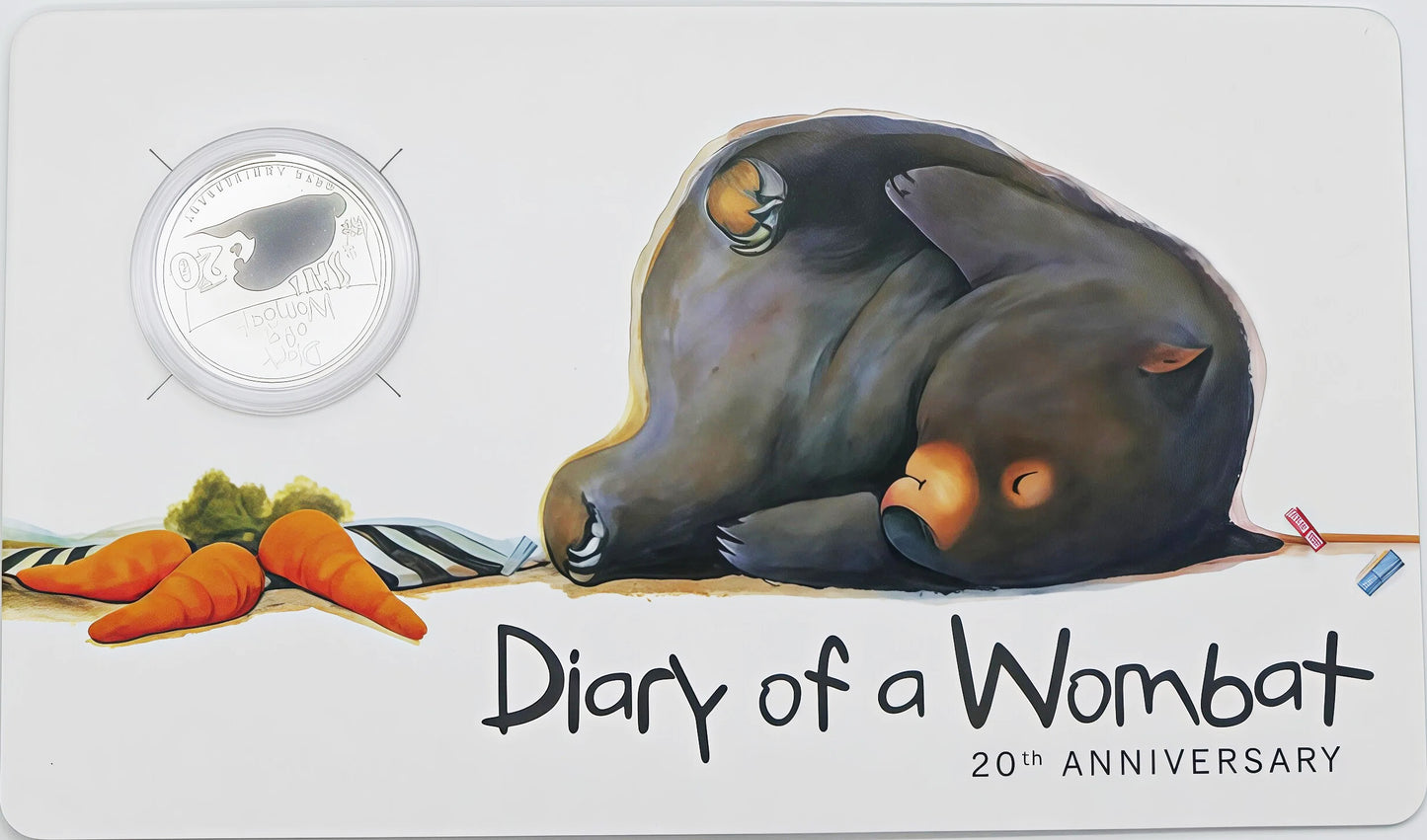 Diary of a Wombat 20th Anniversary Coin Cover — Australian Children’s Classic front