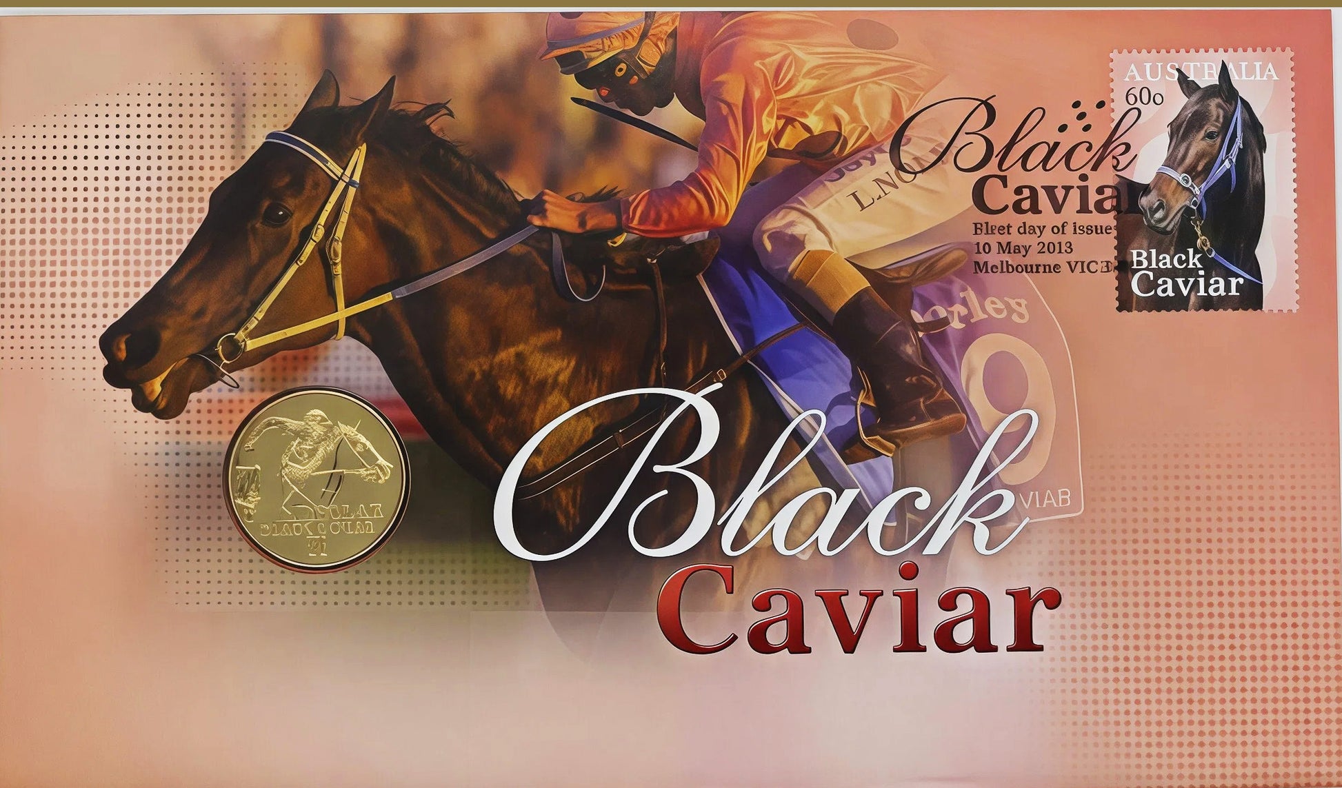 Black Caviar Horse Racing Coin Cover — Australian Champion PNC front