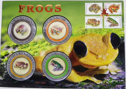 Australian Native Frogs Coin Cover Set — Limited Edition 090/200 front