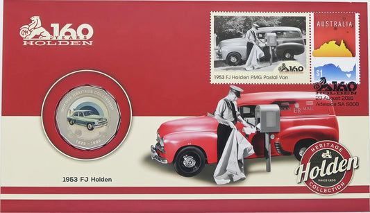 160 Years Holden Coin Cover — 1953 Fj Holden Heritage Collection PNC front