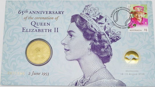 65th Anniversary Coronation of Queen Elizabeth II Coin Cover PNC front