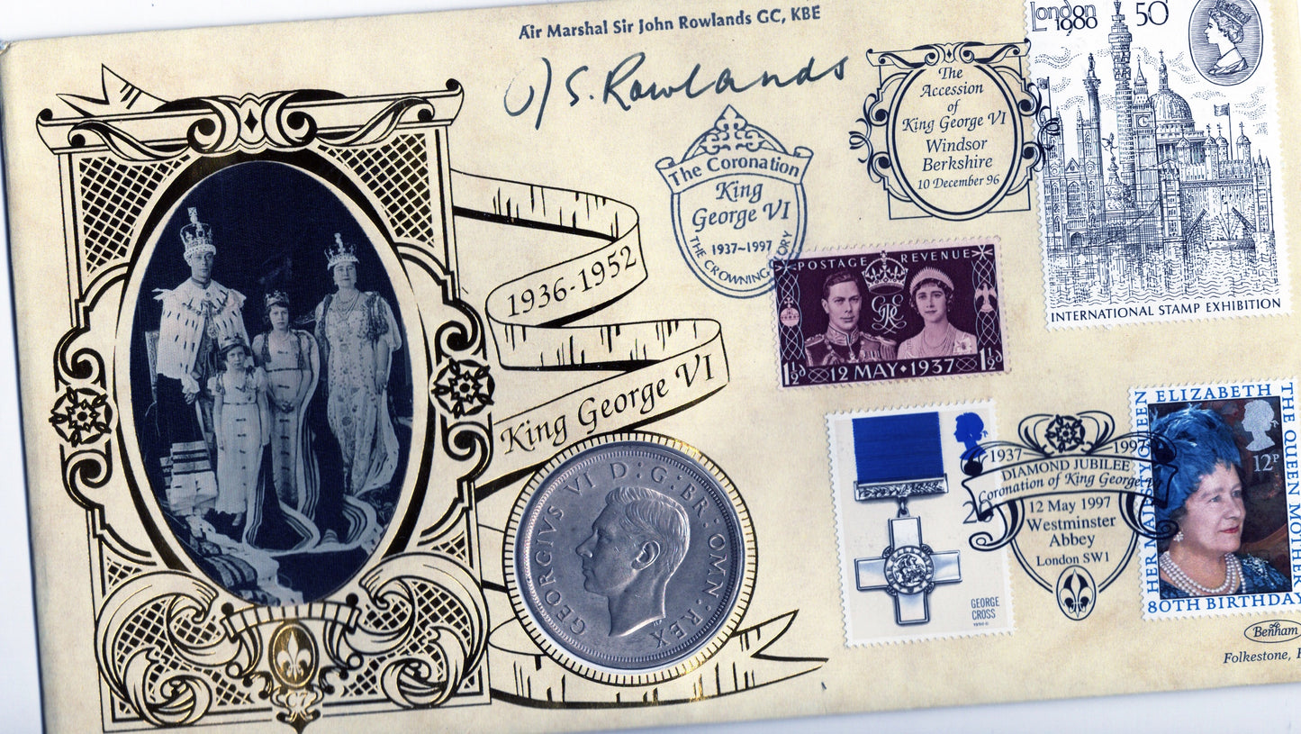 1997 The Reign of King George VI 1 Crown Coin Cover - Benham First Day Cover