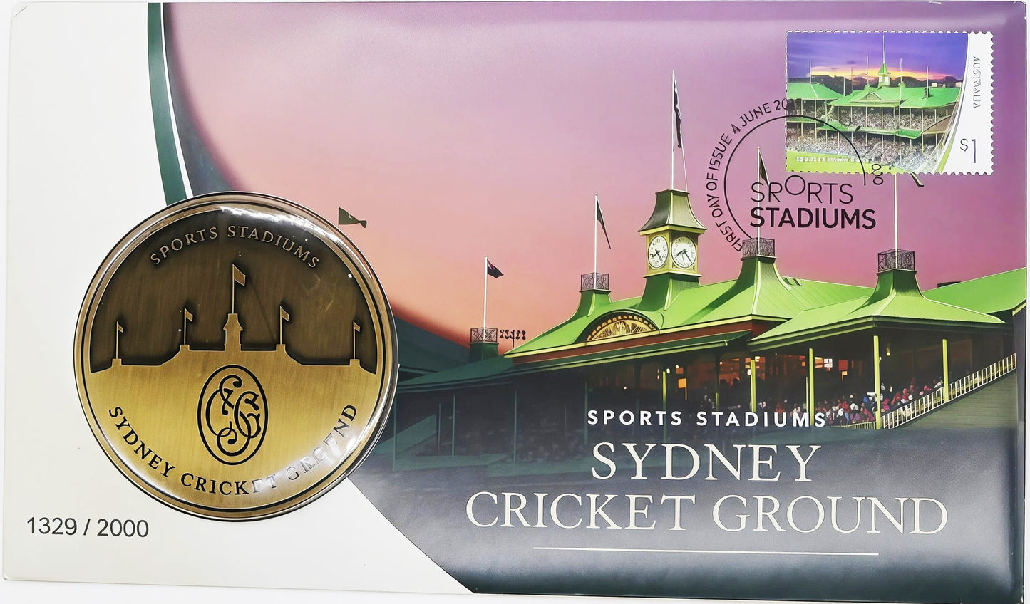 Sydney Cricket Ground Coin Cover — Sports Stadiums Series PNC front