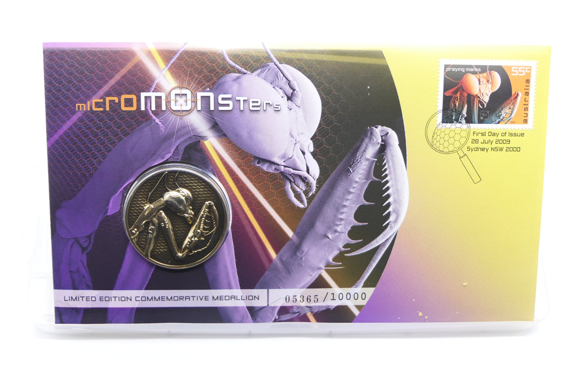 2009 Micromonsters — Praying Mantis PNC — First Day of Issue Sydney Nsw — 05365/10000 front