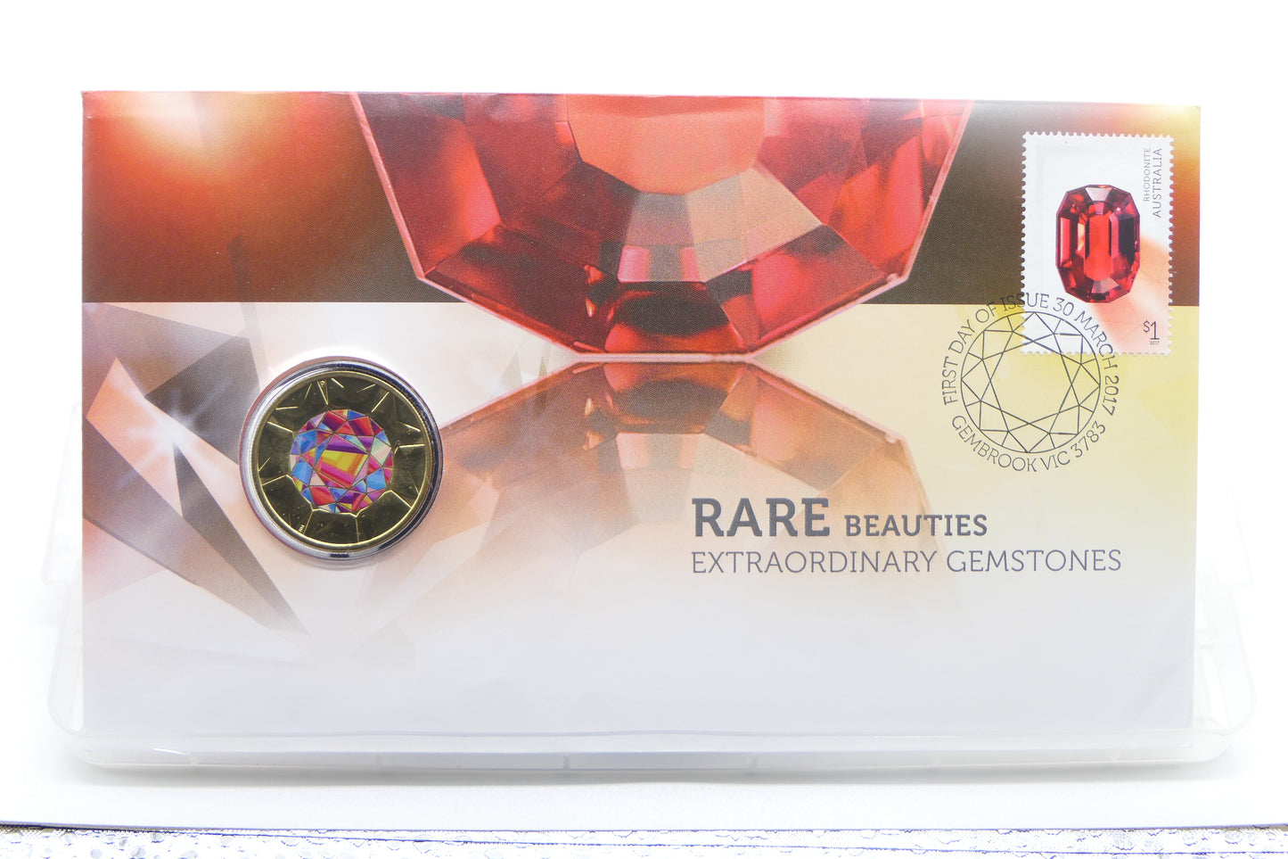 2017 Rare Beauties — Extraordinary Gemstones PNC — First Day of Issue Gembrook Vic — 30 March 2017 front