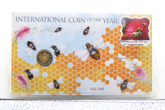 International Coin of the Year! — $2 Honeybee PNC — Sydney University Nsw — 458/888 front