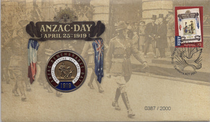 2019 ANZAC Day Limited Edition Medallion & Stamp Cover PNC