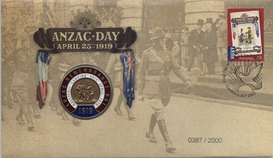 2019 ANZAC Day Limited Edition Medallion & Stamp Cover PNC