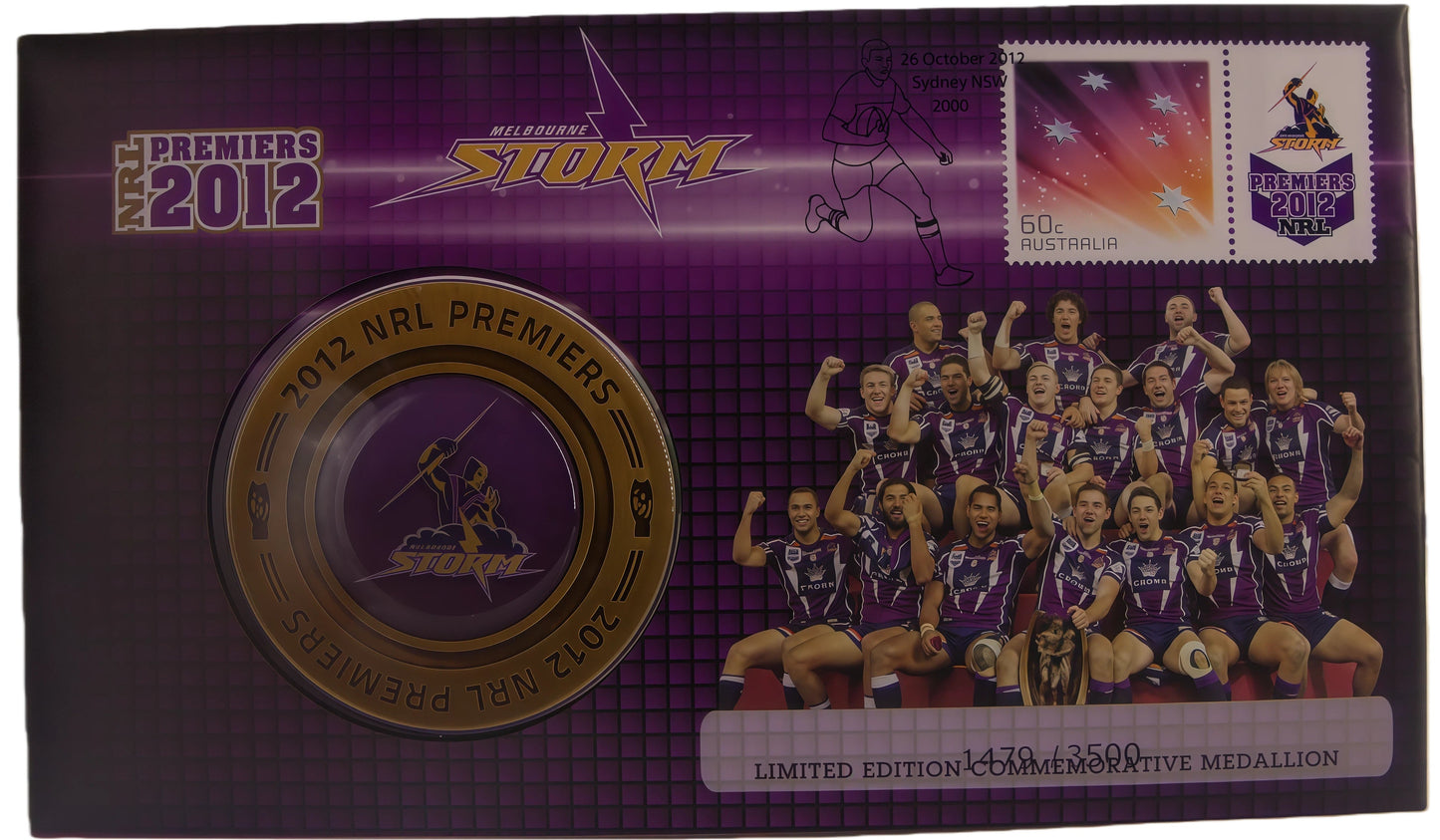 2012 NRL Premier Melbourne Storm Medallion PNC