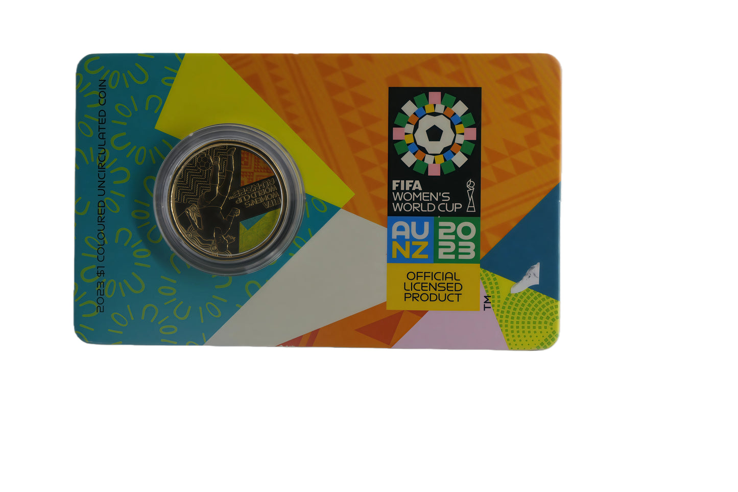 Fifa Women's World Cup Au/Nz 2023 $1 Coloured Uncirculated Coin Card front