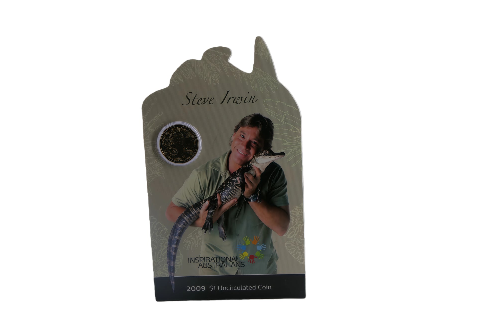 Steve Irwin 2009 $1 Uncirculated Coin Card — Inspirational Australians front