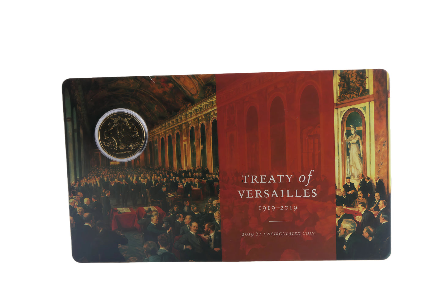 Treaty of Versailles 1919—2019 $1 Uncirculated Coin Card front