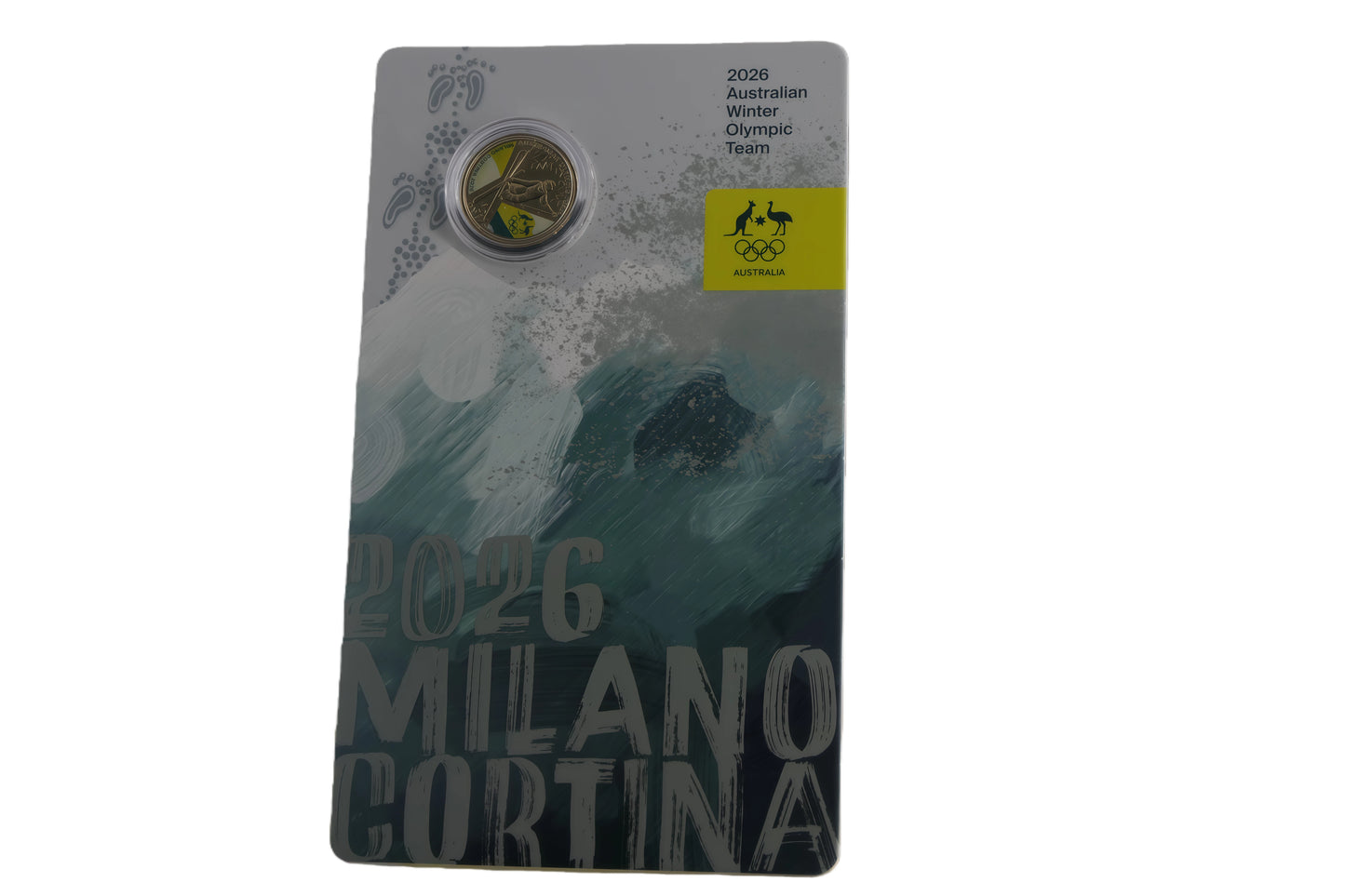 2026 Milano Cortina Australian Winter Olympic Team $2 Coloured Coin Card front