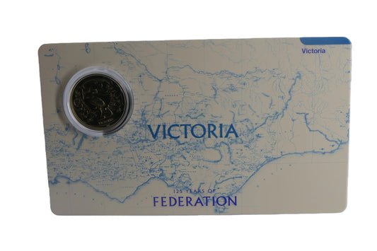 Victoria 125 Years of Federation $2 Coin Card front